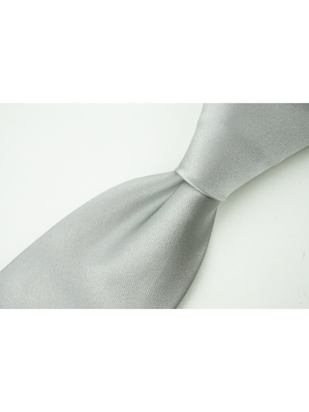 Canali Solid Sateen Stainless Steel Gray 100% Silk Tie Brand New With Tags